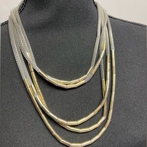 Gold and Silver Layered Necklace